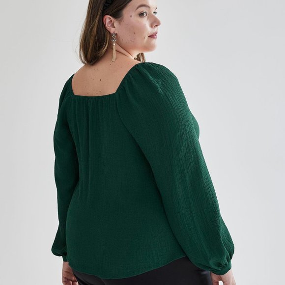 Blouse à manches longues avec encolure en coeur - Picture 4 of 5